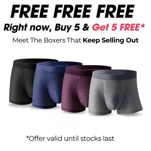 🩳 Boxhero® Bamboo Comfort Combo (10 Underwear) 🌿🔥 | Sweat-Free. Itch-Free. Imported.